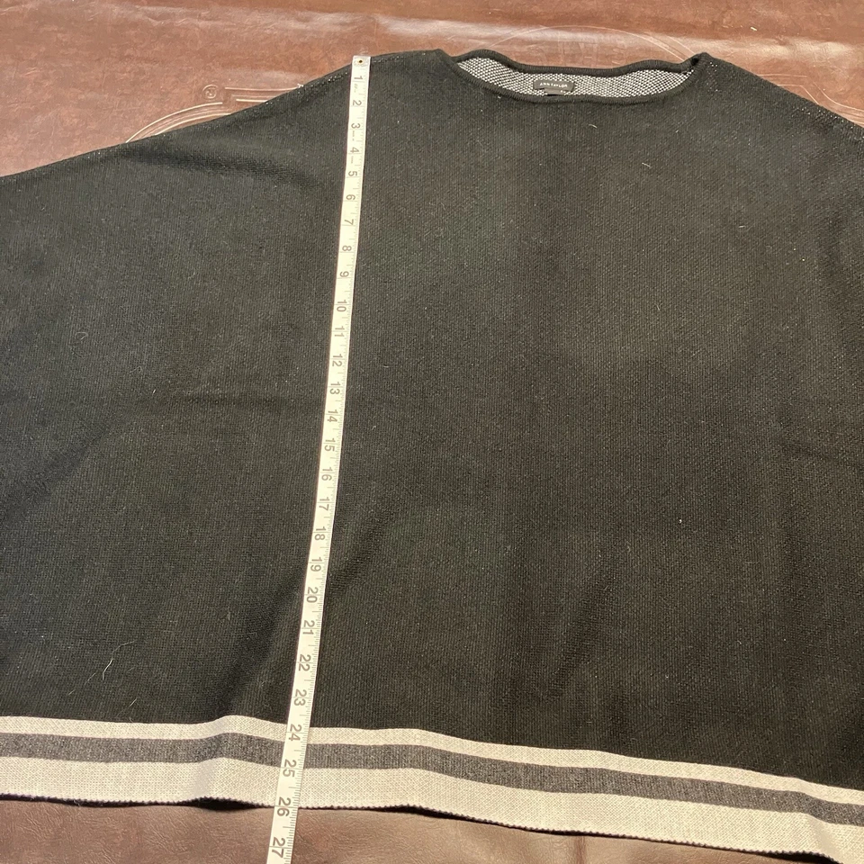 Poncho Ann Taylor Cuello Redondo Negro Talla Única Nuevo Mob Esposa Lujo Invierno Elegante Foto 2 de 4