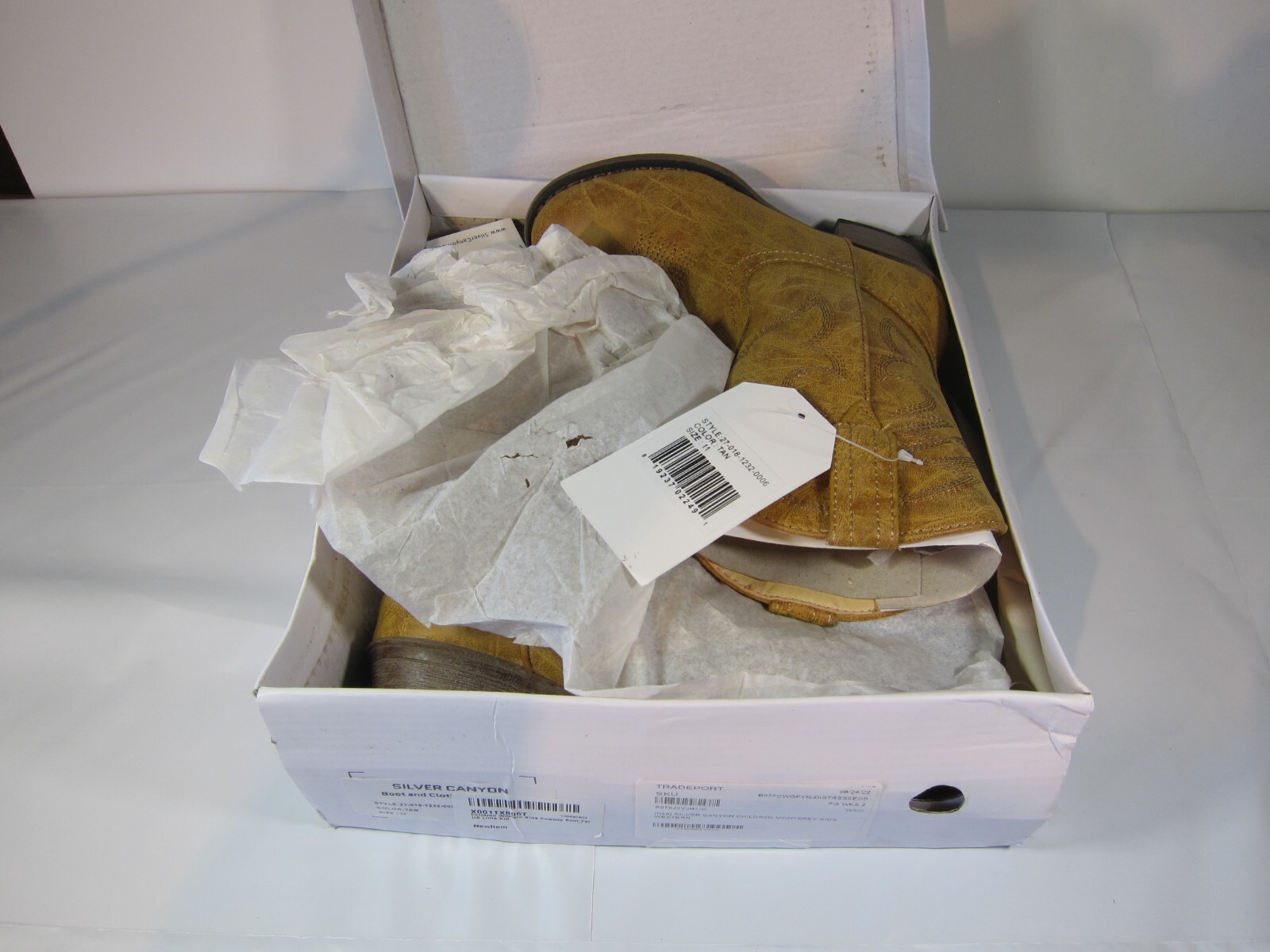 Silver Canyon Children size 11 Western Cowboy Cowgirl Boot, - Tan-