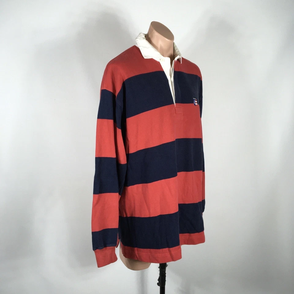 Camisa Polo Rugby Manga Larga Nautica Años 90 De Colección Bloque de Color Gruesa Rayas XL Foto 3 de 4