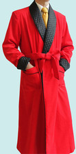Luxury Quilted Velvet Robe For Men Vintage Smoking Gown Long Velvet Jacket Robe