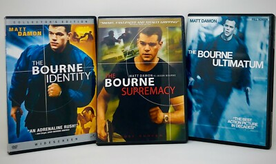 Jason Bourne DVD Collection Lot of 3 Bourne Identity Supremacy Ultimatum DVDs 
