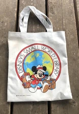 Walt Disney Company Small World Library Book Tote Bag VINTAGE Mickey Mouse