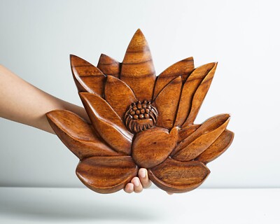 Lotus Flower Decor, Wooden Lotus Flower, Hanging flower Wall Art