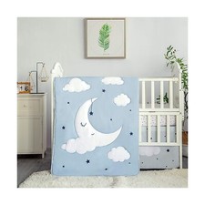 La Premura Sleeping Moon Baby Nursery Crib Bedding Set, 3 Piece Standard Size...