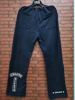 VINTAGE CHROME HEARTS T BAR LOGO FLARED SWEATPANTS PANTS M/L VINTAGE CHROME HEARTS T BAR LOGO FLARED SWEATPANTS PANTS M/L