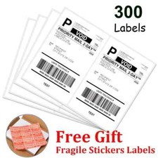 8.5" x 5.5" Half Sheet Shipping Labels 300 - 150 Sheets Self-Adhesive Sticker