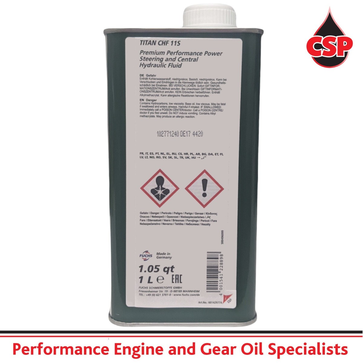 Fuchs 601429774 TITAN CHF 11S Steering and Central Hydraulic Oil