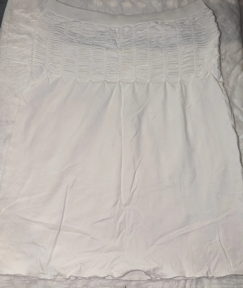 Falda informal Last Tango para mujer blanca de nailon lycra S/M hecha en EE. UU. cintura 25" L 19" Foto 2 de 4