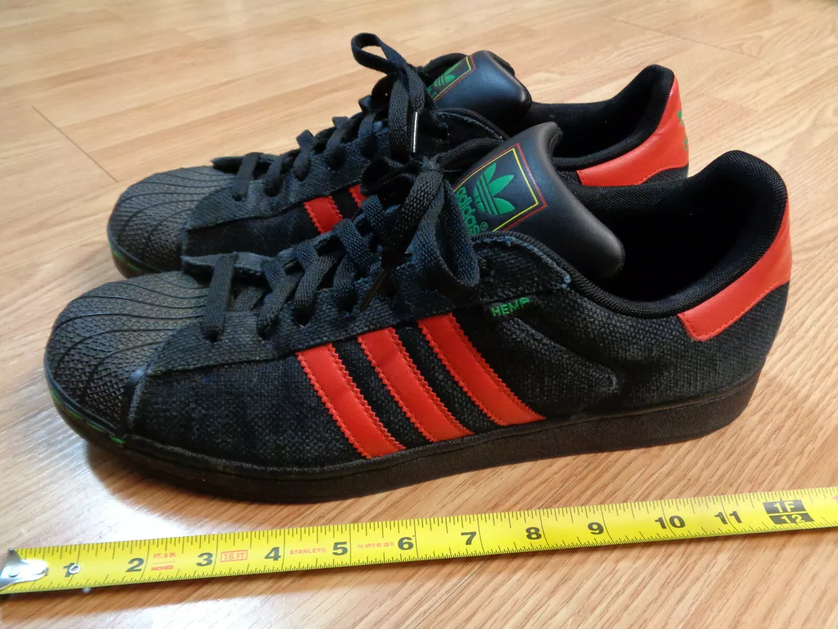 espada ganado Sembrar Adidas HEMP Original Superstar Shoes Mens Size 14 US Black Red Green  trefoil | eBay