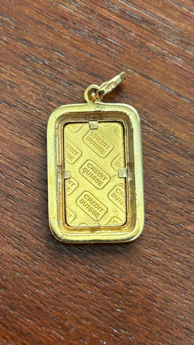 アクセサリー CREDIT SWISS / FINE GOLD 999.9 Pendant Swiss Gold Bar Pendant 14k 999 Fine Yellow Gold Credit