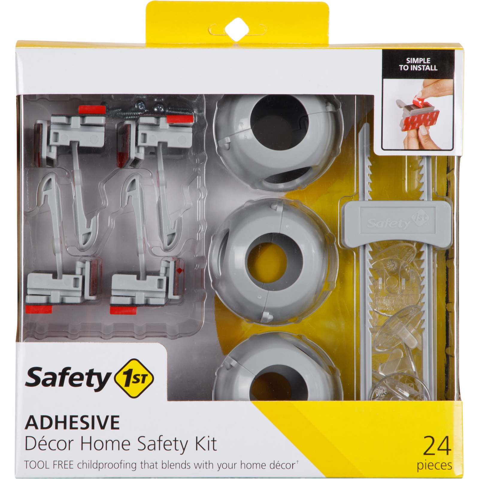 Safety 1ˢᵗ Adhesive Décor Home Safety Kit (24pc) Grey  Building & Hardware