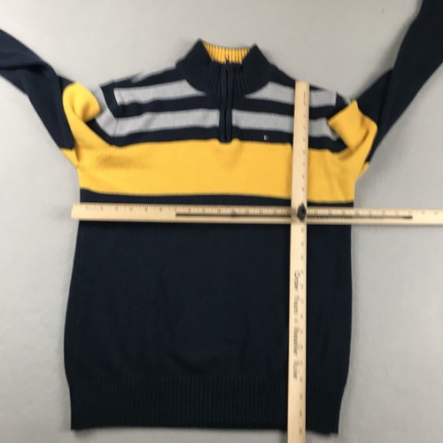 Tommy Hilfiger Sweater Boys XL 20 Blue Striped 1/4 Zip Long Sleeves Pullover - Picture 6 of 10
