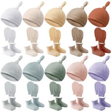 10 PCS Newborn Baby Socks Hat Mittens Soft Ankle Beanie Boys Girls Infant
