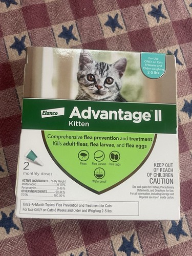 Advantage II for Kitten 2-5 Lbs - 2 Doses - FLEA TREATMENT CONTROL NIDB