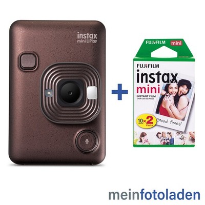 Fuji Instax Mini LiPlay deep bronze Sofortbildkamera Fujifilm mit 2 Mini Filmen