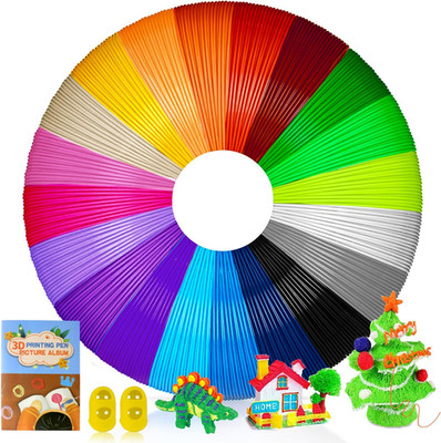 3D Pen Filament PLA, 20 Colours, 10 M Each - 3D Pen Filament 1.75 Mm with Templa