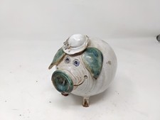 Vintage Ark Pottery Ceramic Pig Money Piggy Bank