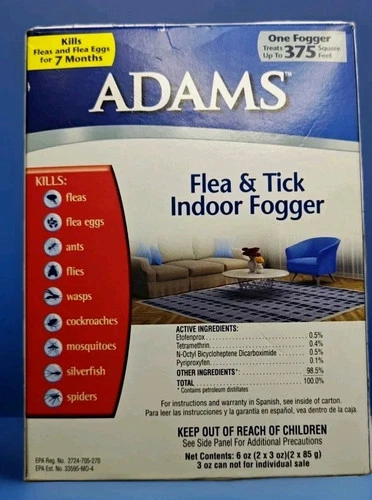ADAMS Flea and Tick Indoor Fogger 3 oz, Total 2 Cans