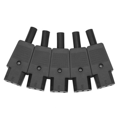 5PCS IEC 320 C13 Female Plug Adapter 3pin Socket  Cord Rewirable Connector C9Z6