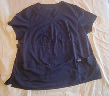 Greys Anatomy Scrub Top Womens Navy 2 Pocket Medical Workwear Nurse Barco Sz 3xl