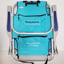 Tommy Bahama Beach Chair 5 Position Classic Lay Flat Folding Backpack Cooler