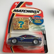 2004 Matchbox Hero City Treasure Chest Card 68 of 75 Blue Police Vehicle