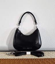 Marc Jacobs Black Leather Crescent Shoulder Bag with Detachable Strap