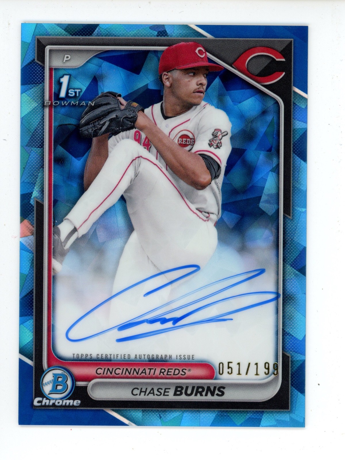 2024 Bowman Chrome Draft Sapphire Auto Chase Burns /199