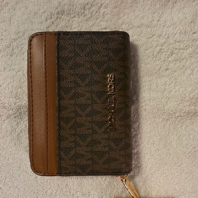 Michael Kors Jet Set Travel Med Zip Around Card Case ID Wallet Black NWT $188