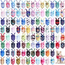 100 Pcs Dog Bandanas Bulk Summer Pet Bandanas Colorful Triangle Scarf Scarf B...