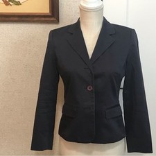 Rafaella Navy Blue Cotton Blend Fully Lined Blazer Jacket Size 4P