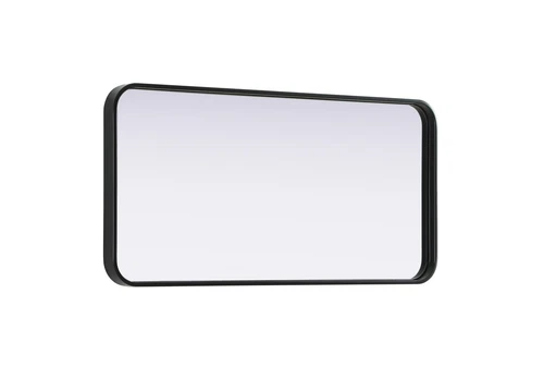 Elegant Decor Contour Metal Rectangle Mirror 18X36" Black - Picture 8 of 11