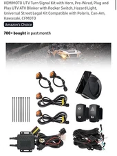 Turn Signal Kit, Street Turn Signal with Switch, Plug and Blinker Kit Kemimoto