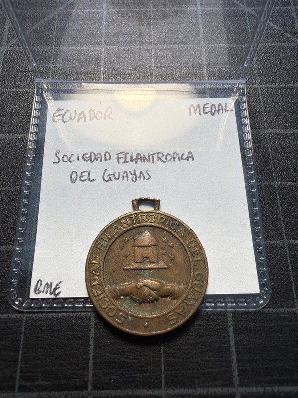 Ecuador Medal Sociedad Filantropica De Guayas Rare 