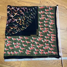 Valentino Scarf Camo Bird Pattern Silk