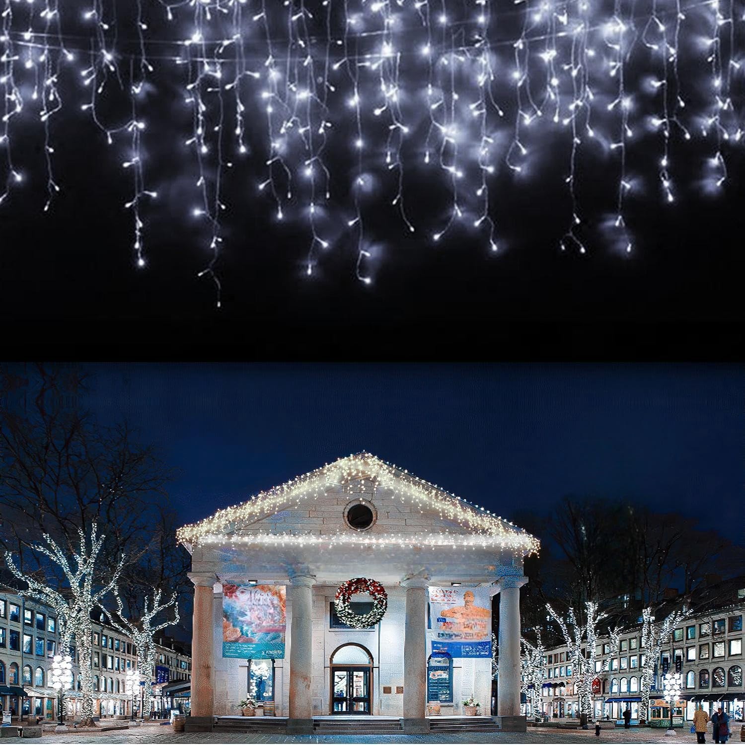 75-Drop 32ft 400-LED Icicle Christmas Lights for Indoor Outdoor Decor