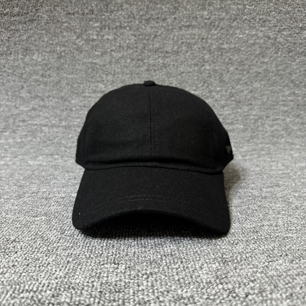 New Era Plain Black Dad Hat Strapback Curved Brim OSFM Cap