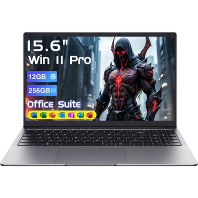 15.6'' Laptop PC 12G RAM 256GB SSD,Windows 11 Pro,Intel Celeron N4000,MS Office