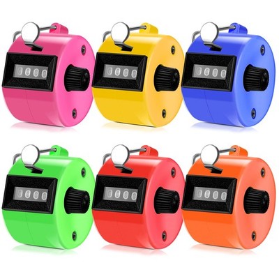 4 Digit Mechanical Tally Counter 6 Pack, Office Stadium Use, Multicolor