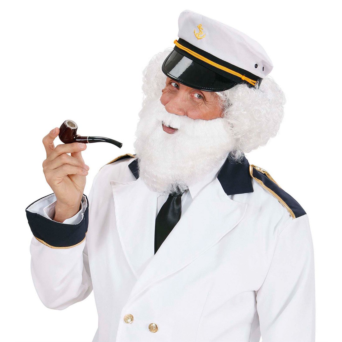 Weißer Vollbart Charakter Bart weiß Bärte Kapitänsbart Weihnachtsmannbart