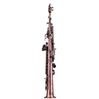Professional Brass Straight Bb Soprano Saxophone Ni Plated Sax Woodwind HXAS