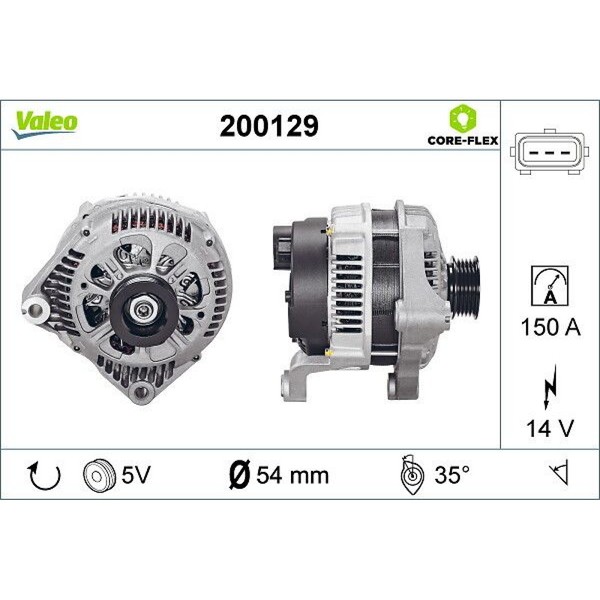 Valeo 200129 Generator FüR BMW Land Rover Opel 3 5 7 X5 Omega Range E38 E39 E53-image