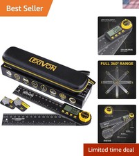 High-Resolution 7-Inch Angle Finder - User-Friendly Digital Protractor with Case