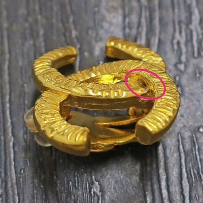 CHANEL Gold Plated CC Logos Vintage Clip Earrings #951c Rise-on | eBay