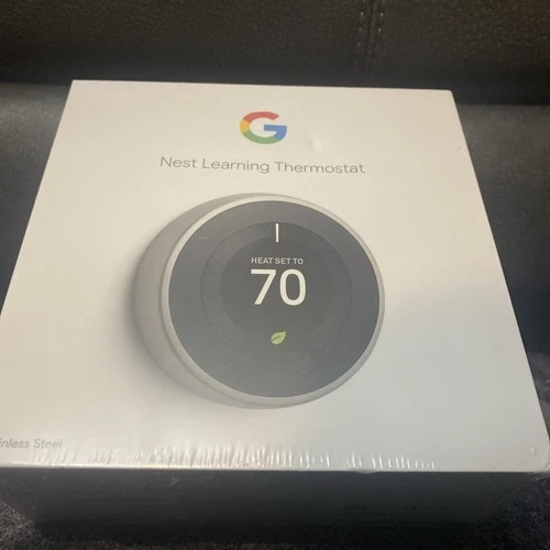 Google Nest T3007ES Wi-Fi Learning Thermostat - Stainless Steel