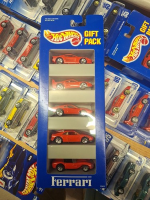 #ad 1994 ALL RED EDITION HOT WHEELS FERRARI 5 PACK $129.99