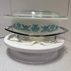 Rare 1959 Promotional Pyrex  Bluebird 1.5 Qt Casserole W/lid  & Cradle Vintage