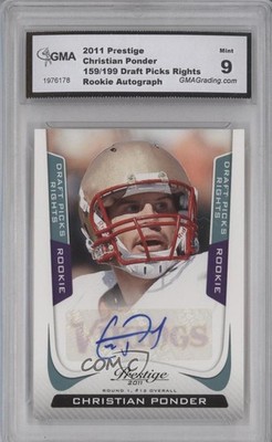 2011 Prestige Draft Picks Rights Signatures Christian Ponder Rookie Auto RC 0c6