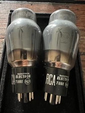 Vintage RCA Radiotron USA 6L6 Smoke Glass Power Tubes - tested Matched Pair