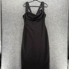 Making the Cut Dress Womens L Black Andrea Sleeveless Pencil Midi Sweater Classy